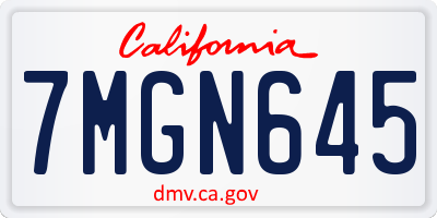 CA license plate 7MGN645