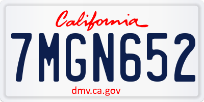 CA license plate 7MGN652