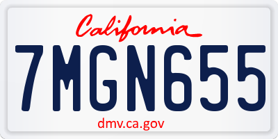 CA license plate 7MGN655