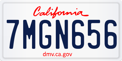 CA license plate 7MGN656