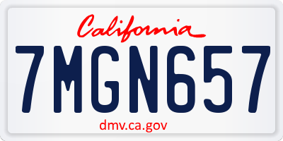 CA license plate 7MGN657