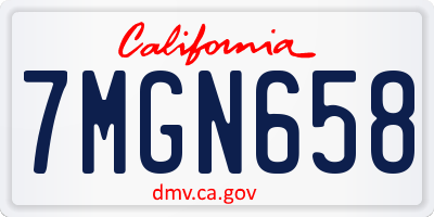 CA license plate 7MGN658