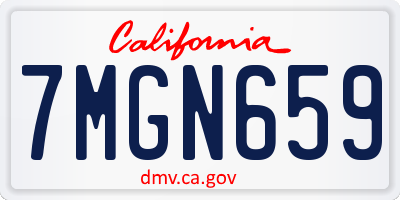 CA license plate 7MGN659