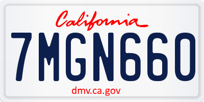 CA license plate 7MGN660