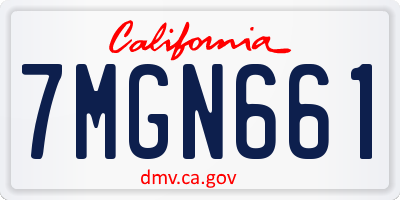 CA license plate 7MGN661