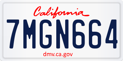 CA license plate 7MGN664