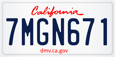 CA license plate 7MGN671