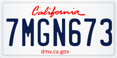 CA license plate 7MGN673