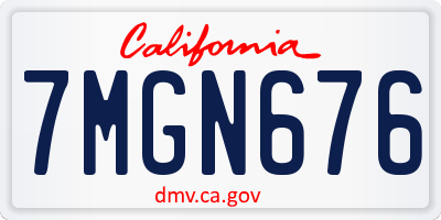 CA license plate 7MGN676