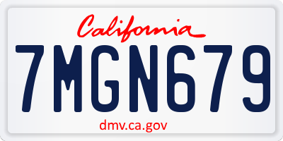 CA license plate 7MGN679