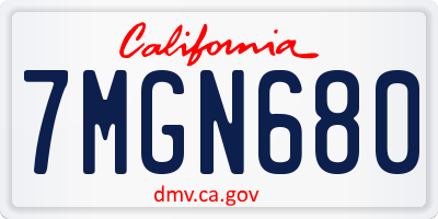 CA license plate 7MGN680