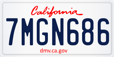CA license plate 7MGN686