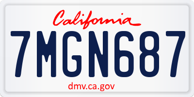 CA license plate 7MGN687