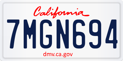 CA license plate 7MGN694