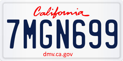 CA license plate 7MGN699