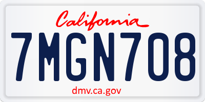 CA license plate 7MGN708