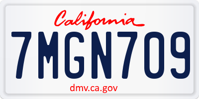 CA license plate 7MGN709