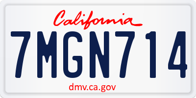 CA license plate 7MGN714