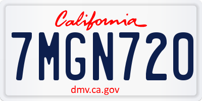 CA license plate 7MGN720
