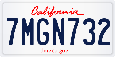 CA license plate 7MGN732