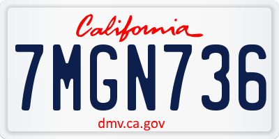 CA license plate 7MGN736