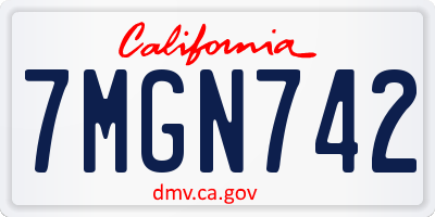 CA license plate 7MGN742
