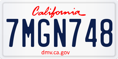 CA license plate 7MGN748