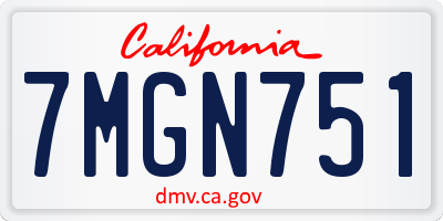 CA license plate 7MGN751