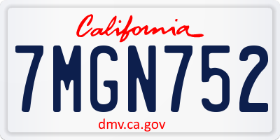 CA license plate 7MGN752