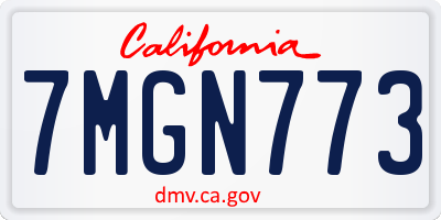 CA license plate 7MGN773