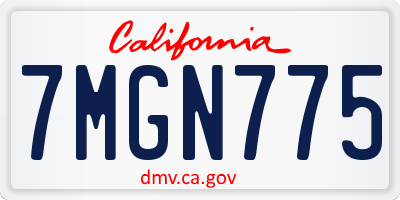 CA license plate 7MGN775