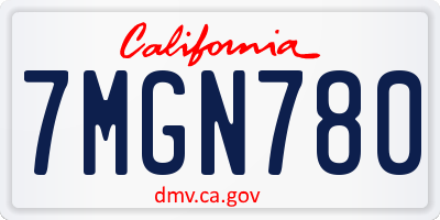 CA license plate 7MGN780