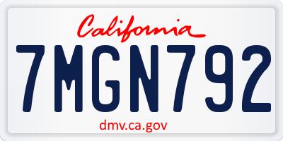 CA license plate 7MGN792
