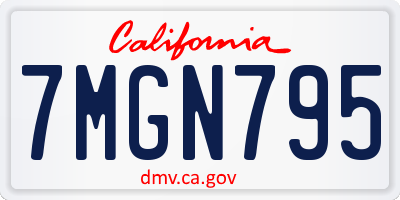 CA license plate 7MGN795