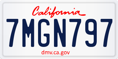 CA license plate 7MGN797