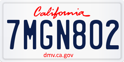 CA license plate 7MGN802