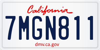 CA license plate 7MGN811