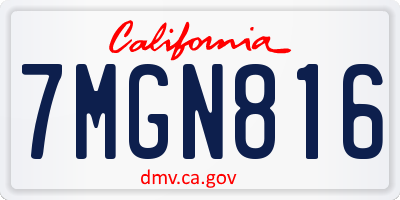 CA license plate 7MGN816