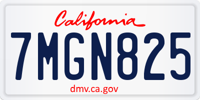 CA license plate 7MGN825