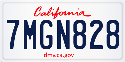 CA license plate 7MGN828