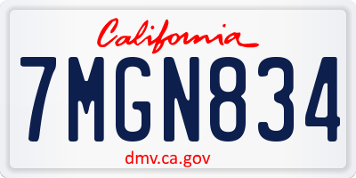 CA license plate 7MGN834