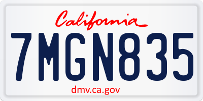 CA license plate 7MGN835