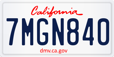 CA license plate 7MGN840