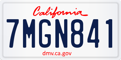 CA license plate 7MGN841