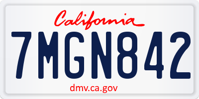 CA license plate 7MGN842
