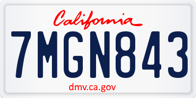 CA license plate 7MGN843