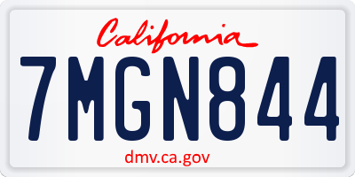 CA license plate 7MGN844