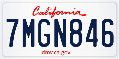 CA license plate 7MGN846