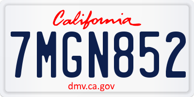CA license plate 7MGN852