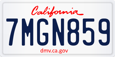 CA license plate 7MGN859